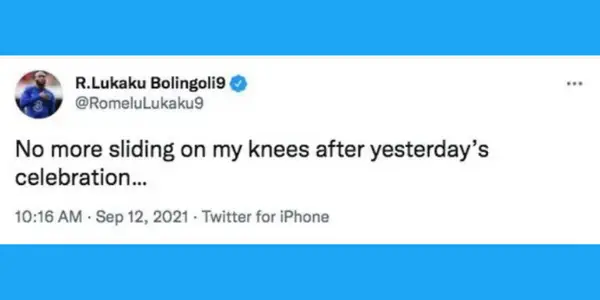 Romelu Lukaku knee slide tweet